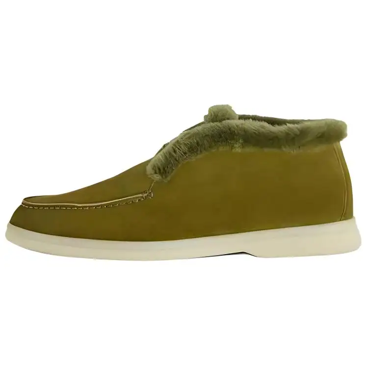 Loro Piana Suede Ankle Boots Men's Green