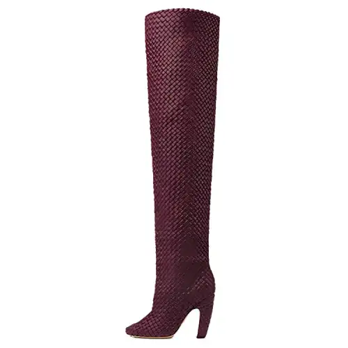 Bottega Veneta Canalazzo Over the knee Boots 10cm Women's Burgundy