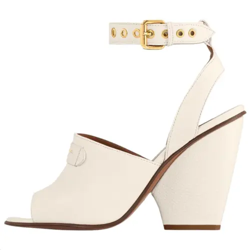LOUIS VUITTON Trinity One Strap Sandals 10cm Women's White