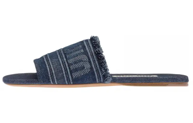 MIU MIU Slide Slippers Women's Blue