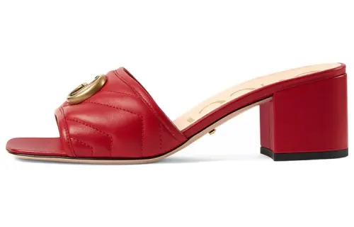 GUCCI Slide Slippers 5.5cm Women's Red