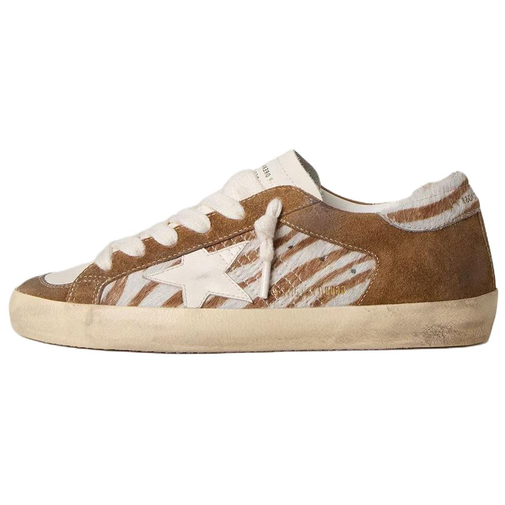 Женские кеды Golden Goose Super-Star (бело-коричневые)