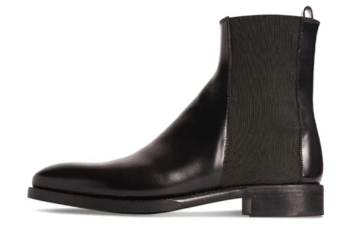 THE ROW Leather Ankle Boots Men's Black