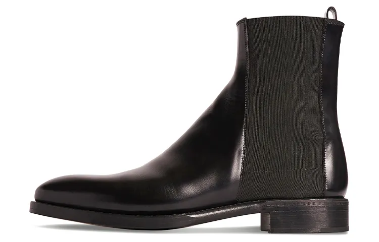 THE ROW Leather Ankle Boots Men's Black