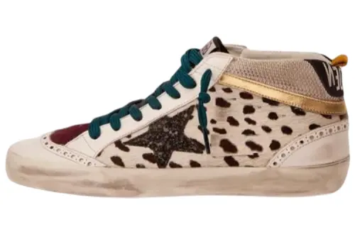 Golden Goose Mid Star Low top Stylish Skateboarding Shoes Women's White Distressed