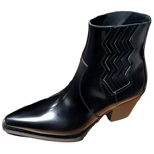 HERMES Leather Ankle Boots Women's Black
