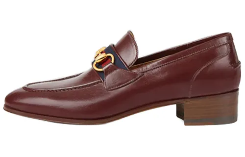 GUCCI Horsebit Casual Shoes Women's Dark Red