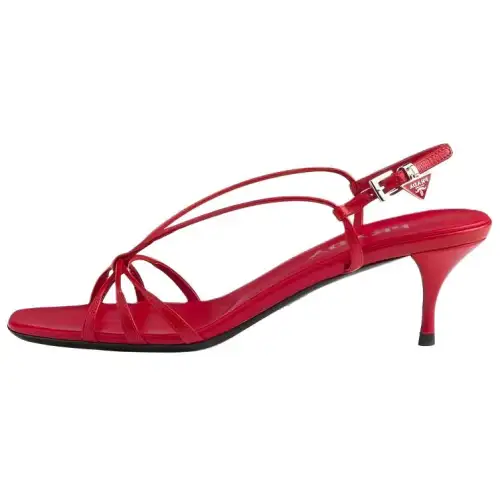 PRADA Leather One Strap Sandals 5.5cm Women's Red
