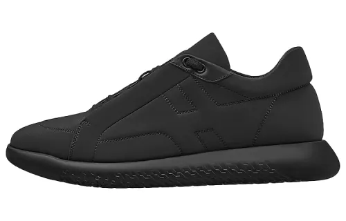 HERMES Avatar Canvas Sports Low top Casual Shoes Men's Black
