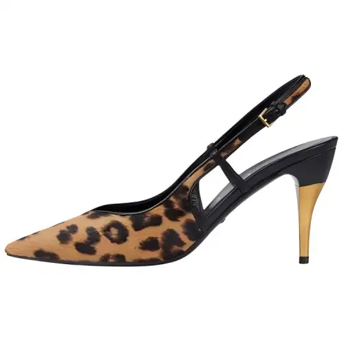 GUCCI Leather Slim Heel High Heels Women's Umber