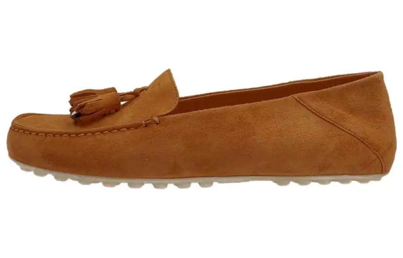 Loro Piana Suede Gommino Loafers Women's Brown