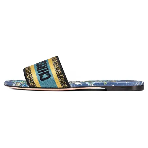 DIOR Dway Slip Resistant Slide Slippers Women's Blue Yellow