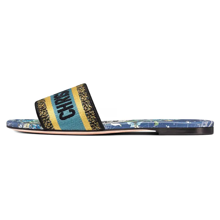 DIOR Dway Slip Resistant Slide Slippers Women's Blue Yellow
