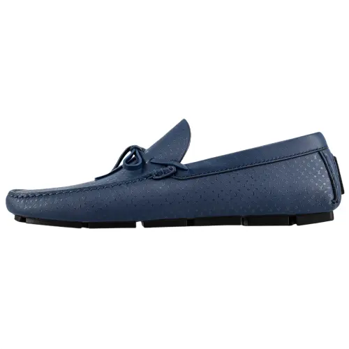 LOUIS VUITTON Driver Calfskin Casual Shoes Men's Marine Blue