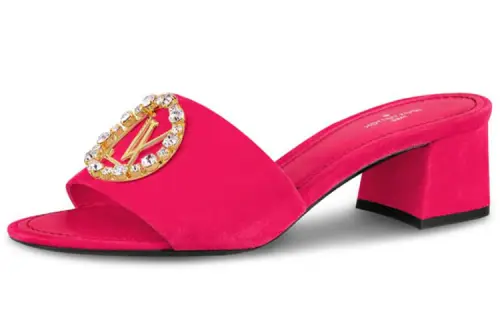 LOUIS VUITTON Madeleine Slide Slippers Women's Raspberry Pink