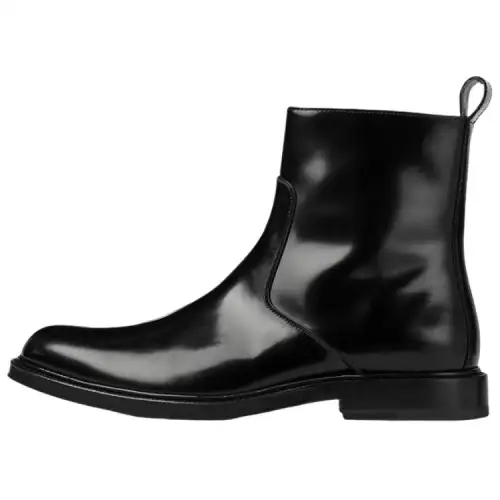 Bottega Veneta TIE Leather Zip Closure Ankle Boots 3.5cm Men's Black