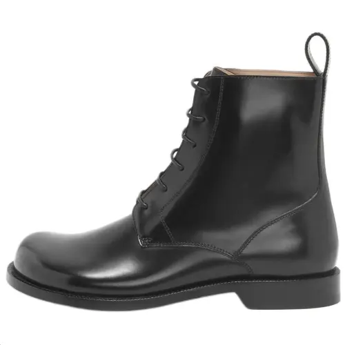 LOEWE Campo Cow Leather Ankle Boots Men's Black