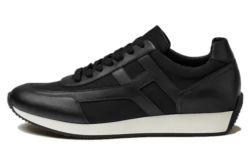 HERMES Chris Low top Casual Shoes Men's Black