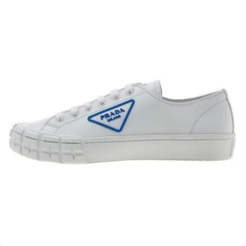 PRADA Leather Minimalist Fashion Low top Skateboard Shoes Unisex White