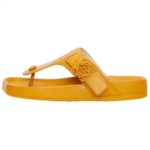 LOEWE Logo-plaque Leather Flip Flops