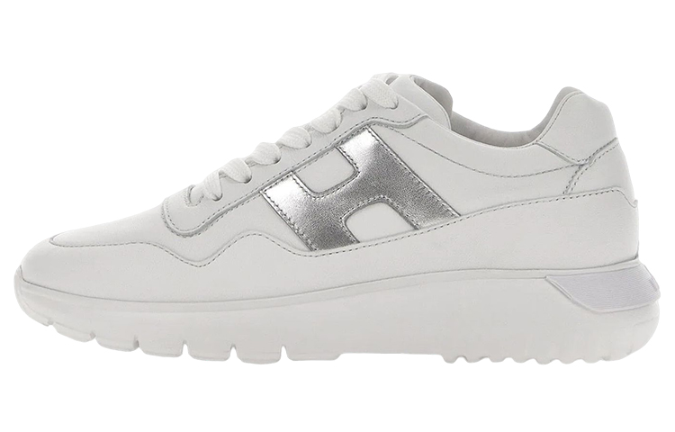 HOGAN Interactive Leather Lace Up Low top Sports Casual Shoes Women's White
