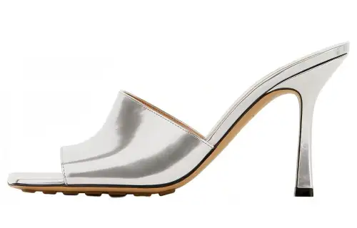 Bottega Veneta Stretch Slide Slippers Women's Silver