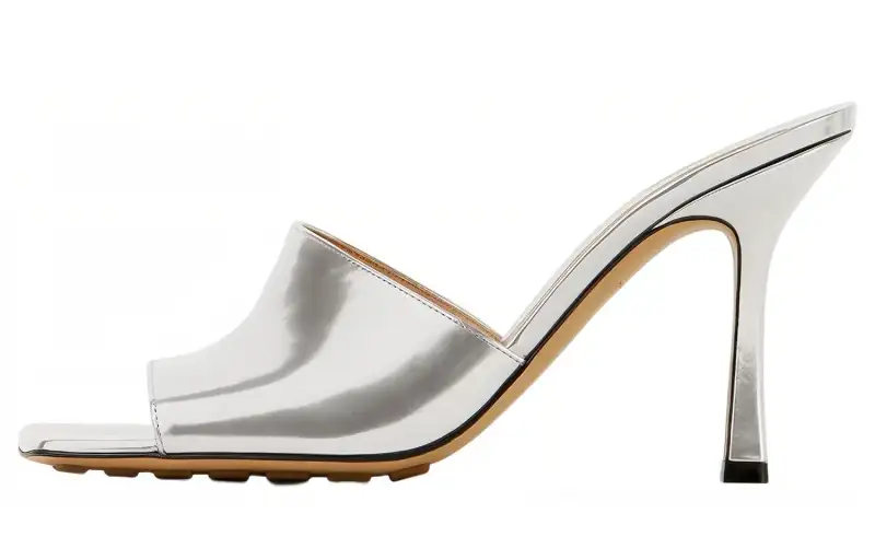 Bottega Veneta Stretch Slide Slippers Women's Silver