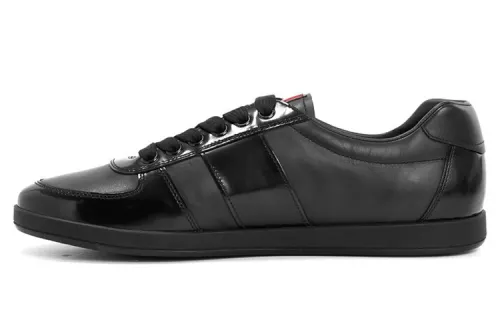 PRADA Casual Low top Stylish Skateboarding Shoes Men's Classic Black