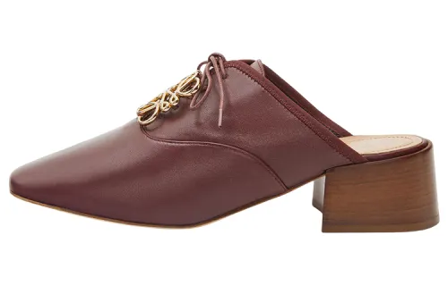 LOEWE Anagram Closed Toe Slippers Women's Burgundy