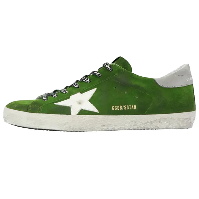Golden Goose Super Star Low top Stylish Skateboarding Shoes Men's Green Distressed