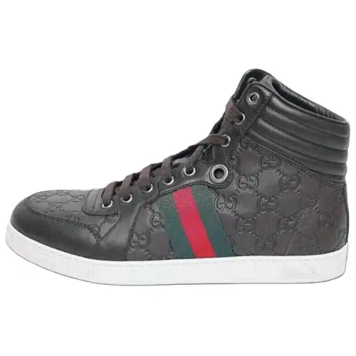 Gucci GUCCIssima Leather High Top 'Brown'