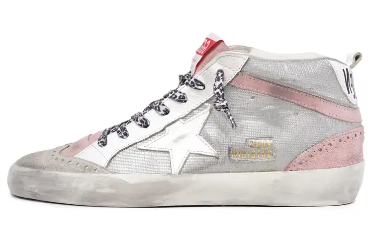 Golden Goose Mid Star Mid top Skateboard Shoes Women's Pink