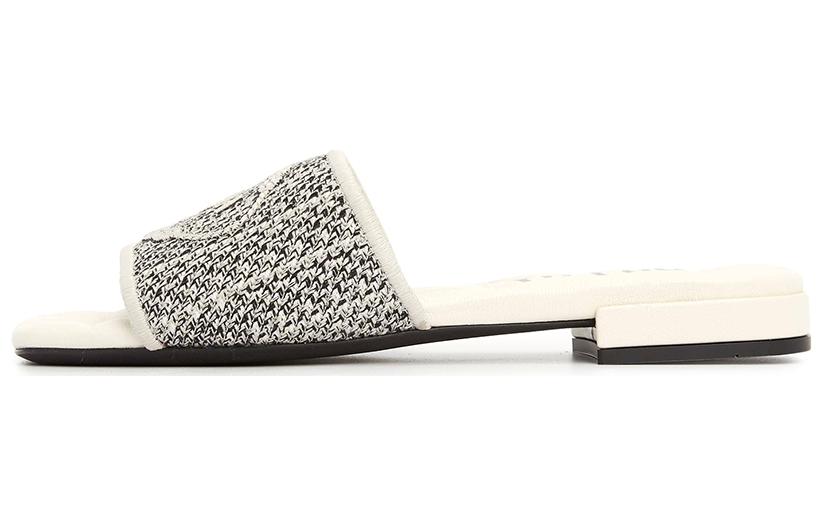 PRADA Logo Slide Slippers Women's Beige