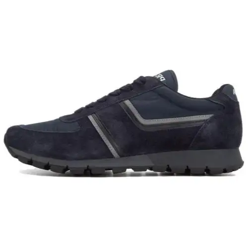 PRADA Cow Leather Low top Casual Shoes Men's Blue