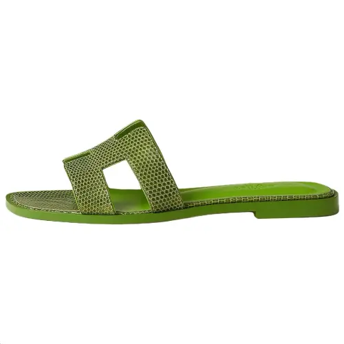 HERMES Oran Abrasion Resistant Slide Slippers Women's Green