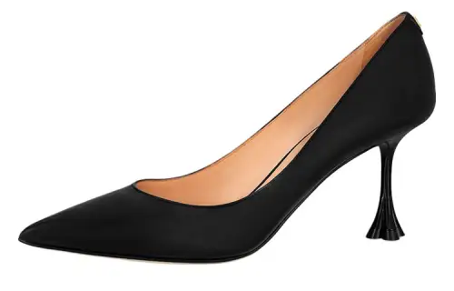 LOUIS VUITTON Blossom Pointed Toe Slim Heel High Heels 9.5cm Women's Black