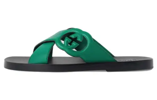 GUCCI Leather Stylish Sandal Men's Green