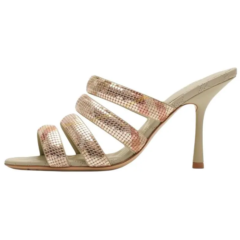 Burberry Mews Slide Slippers 9cm Women's Gold