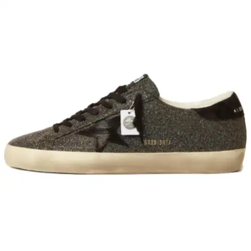 Golden Goose Super Star Cow Leather Comfortable Round Toe Low top Skateboard Shoes Men's Black