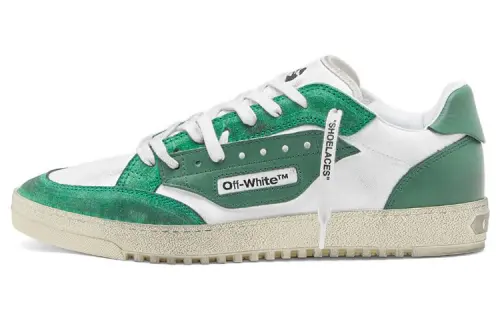 OFF WHITE Vulcanized 5.0 Low Top Distressed White Dark Green