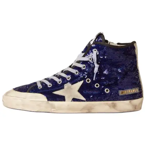 Golden Goose Francy High top Skateboard Shoes Men's Blue