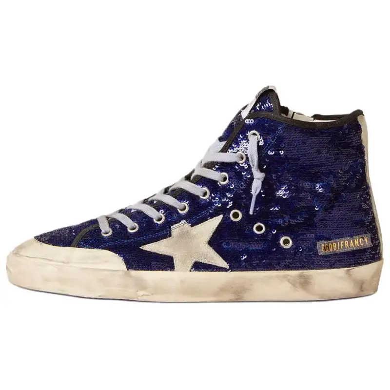 Golden Goose Francy High top Skateboard Shoes Men's Blue