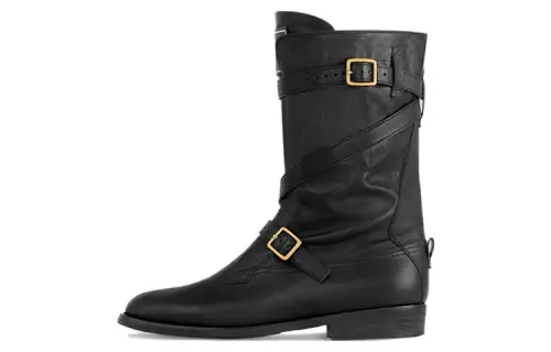LOUIS VUITTON Amiral Leather Ankle Boots Women's Black