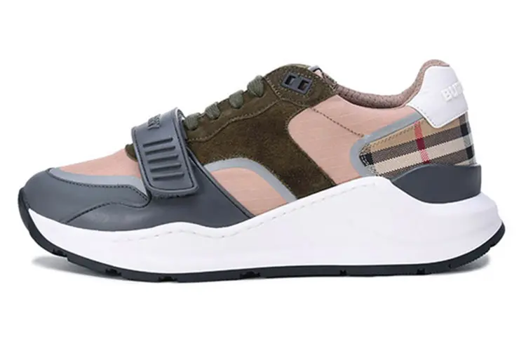 Burberry Ramsey Check & Leather Flint Grey Soft Fawn
