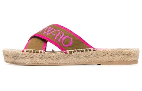 OFF-WHITE Logo-strap Raffia Sole Sandals