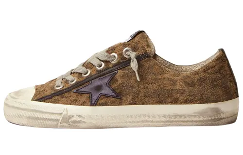 Golden Goose V Star LTD Leather Low top Stylish Skateboarding Shoes Women's Brown
