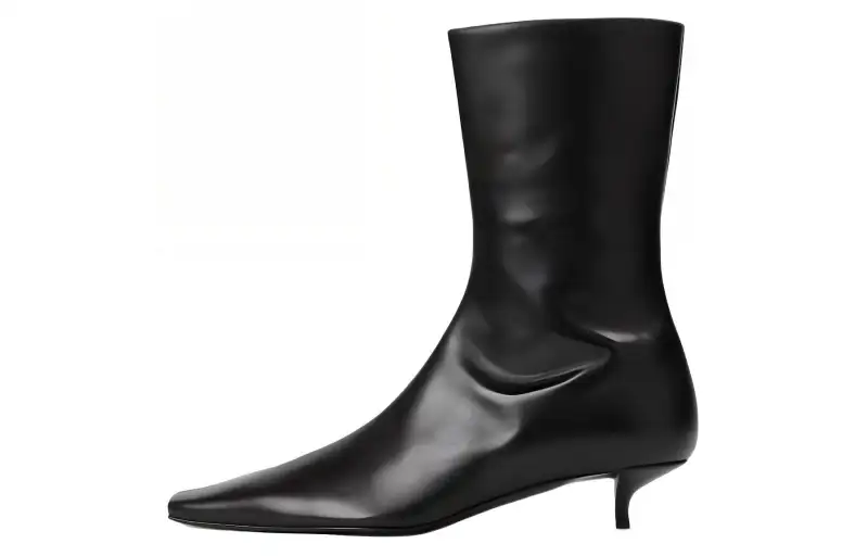 THE ROW Leather Ankle Boots Women's Black