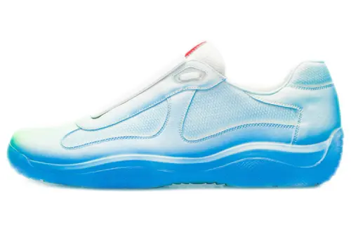 Cass x PRADA Rel3ase Leather Abrasion Resistant Low top Athletic Shoes Unisex Fluorescent Blue Green Gradient