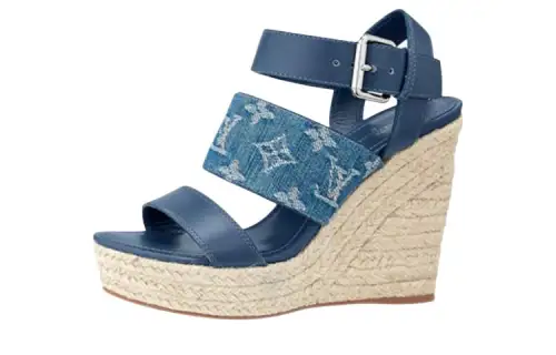 LOUIS VUITTON Starboard One Strap Sandals Women's Blue