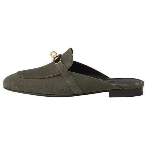 HERMES Oz Closed Toe Slippers Women's Green